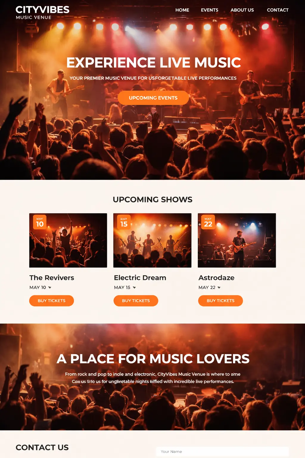 Website Services for Music Venues
